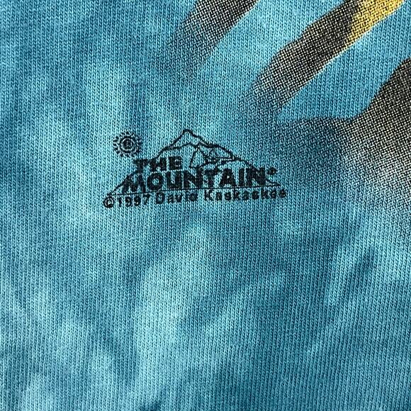 Vintage The Mountain 1997 Native American Horseback Short Sleeve Tie Dye T-Shirt - Picture 5 of 9